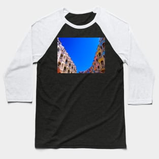 Low angle view of ancient two row of upper floors Baseball T-Shirt